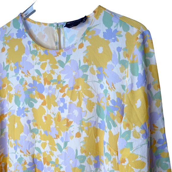 ASOS Design Curve Prairie Cottage Floral Maxi Dress Romantic Yellow Purple 14 - Picture 3 of 8